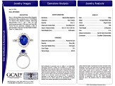 Oval Blue Sapphire and White Diamond 18K White Gold Ring. 4.47 CTW