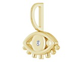 14K Yellow Gold 0.02ctw Diamond Accent Evil Eye Charm Pendant.