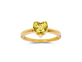 Heart Shape Lab Created Yellow Sapphire 18K Yellow Gold Over Sterling Silver Solitaire Ring