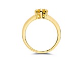 Heart Shape Lab Created Yellow Sapphire 18K Yellow Gold Over Sterling Silver Solitaire Ring