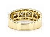 White Lab-Grown Diamond 14k Yellow Gold Mens Ring 0.75ctw