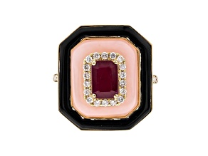 14K Yellow Gold Ruby & Diamond Ring 2.88ctw