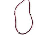 Garnet Beaded Sterling Silver Necklace 250.00ctw
