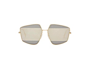 Fendi Stripes Silver Tint and Gold Frame Metal Sunglasses