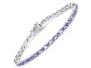Picture of Lavender Tanzanite Rhodium Over Sterling Silver Oval Tennis Bracelet 8.75ctw