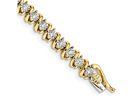 14K Yellow and White Gold Lab Grown Diamond VS/SI GH, Bracelet