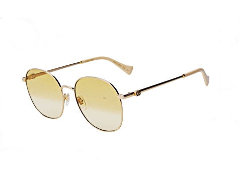 Gucci Gold Tone and Cream Frame / Yellow Lens Sunglasses  display picture 2