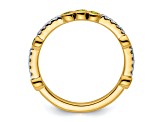 14K Yellow Gold Stackable Expressions Peridot and Diamond Ring 0.2ctw