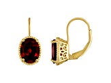 Red Garnet 14k Gold Over Sterling Silver Earrings 4.20ctw