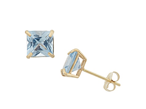 Blue Spinel 10k Yellow Gold Earrings 2.20ctw