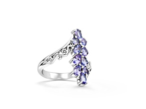 Rhodium Over Sterling Silver Mixed Shape Tanzanite Ring 1.96ctw