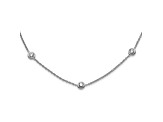 Rhodium Over 18K White Gold Diamond Stations 18 Inch Necklace