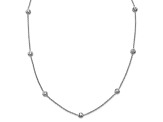 Rhodium Over 18K White Gold Diamond Stations 18 Inch Necklace