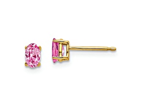 14K Yellow Gold Pink Sapphire Earrings