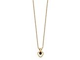 14K Yellow Gold 3mm Garnet Heart Birthstone Necklace