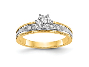 14K Yellow Gold AA Quality Engagement Ring