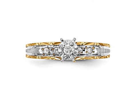 14K Yellow Gold AA Quality Engagement Ring