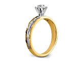 14K Yellow Gold AA Quality Engagement Ring