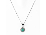 Emerald and Zircon Sterling Silver Pendant 1.80ctw