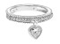 Judith Ripka 1.0ctw Bella Luce® Diamond Simulant Rhodium Over Sterling Silver Heart Charm Ring