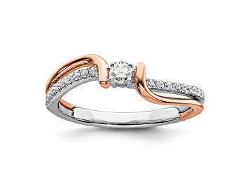 Picture of 14K Two-tone White and Rose Gold First Promise Diamond Promise Ring 0.20ctw
