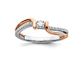 14K Two-tone White and Rose Gold First Promise Diamond Promise Ring 0.20ctw