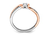 14K Two-tone White and Rose Gold First Promise Diamond Promise Ring 0.20ctw