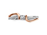 14K Two-tone White and Rose Gold First Promise Diamond Promise Ring 0.20ctw