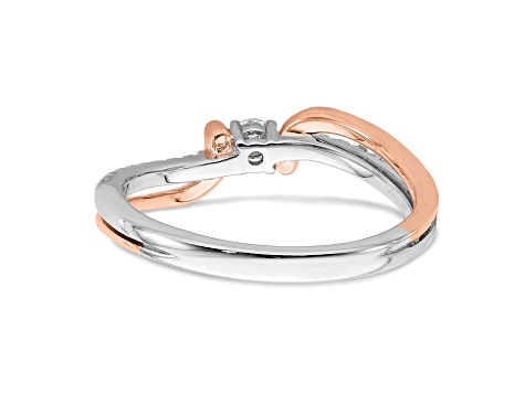 14K Two-tone White and Rose Gold First Promise Diamond Promise Ring 0.20ctw