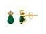 7x5mm Pear Shape Emerald with Diamond Accents 14k Yellow Gold Stud Earrings