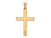 14k Yellow Gold Polished Diamond Cross Pendant