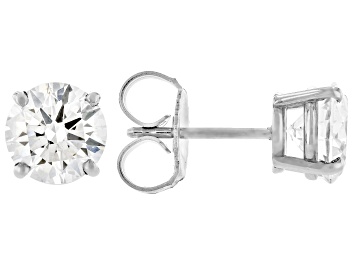 Picture of White Lab-Grown Diamond H-I VS-SI 14K White Gold Solitaire Stud Earrings 1.95ctw