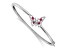 Rhodium Over 14k White Gold Ruby and Diamond Butterfly Bangle