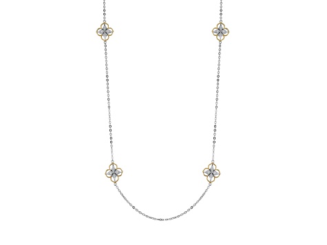 White Cubic Zirconia Platineve® Station Necklace 0.36ctw