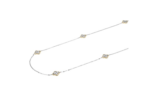 White Cubic Zirconia Platineve® Station Necklace 0.36ctw