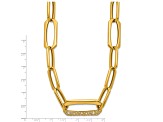 18K Yellow Gold Diamond Polished Fancy Link 18 Inch Necklace