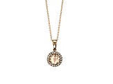 1.01ctw Morganite and Diamond Pendant in 14k Rose Gold