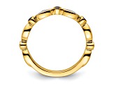 14K Yellow Gold Stackable Expressions Lab Created Sapphire and Diamond ...