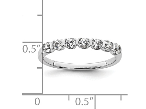 Rhodium Over 14K White Gold 7-Stone Diamond Wedding Band 0.49ctw
