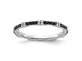 Sterling Silver Stackable Expressions Black and White Diamond Ring 0.216ctw