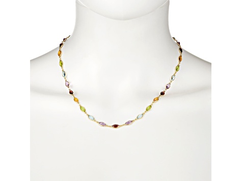 Multi-Gem 14k Yellow Gold 18" Necklace 18.88ctw