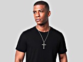 Invicta Jewelry Men's Polished Steel Layered Cross Pendant Necklace - 24"