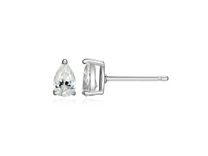 Pear Shape Moissanite Platineve Stud Earrings 0.86ctw DEW