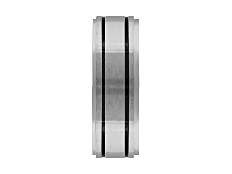9mm Band in Stainless Steel with Black-PVD Plated Stripes