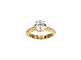 White Cubic Zirconia 18k Yellow Gold Over Sterling Silver Ring 4.05ctw