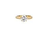 White Cubic Zirconia 18k Yellow Gold Over Sterling Silver Ring 4.05ctw