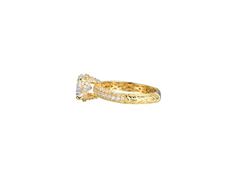 White Cubic Zirconia 18k Yellow Gold Over Sterling Silver Ring 4.05ctw