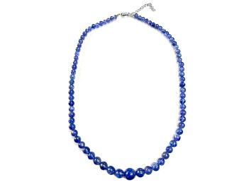 Picture of Tanzanite Beaded Sterling Silver Necklace 75.00ctw