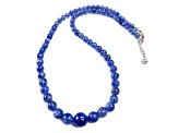 Tanzanite Beaded Sterling Silver Necklace 75.00ctw