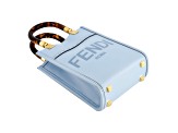 Fendi Mini Sunshine Shopper Tote Crossbody Bag 2Way Baby Blue Leather